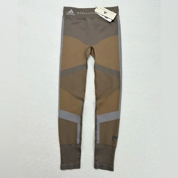 Stella McCartney Adidas Run Knit Tight Size Small, Tan/Taupe, Gray NWT - Picture 3 of 14